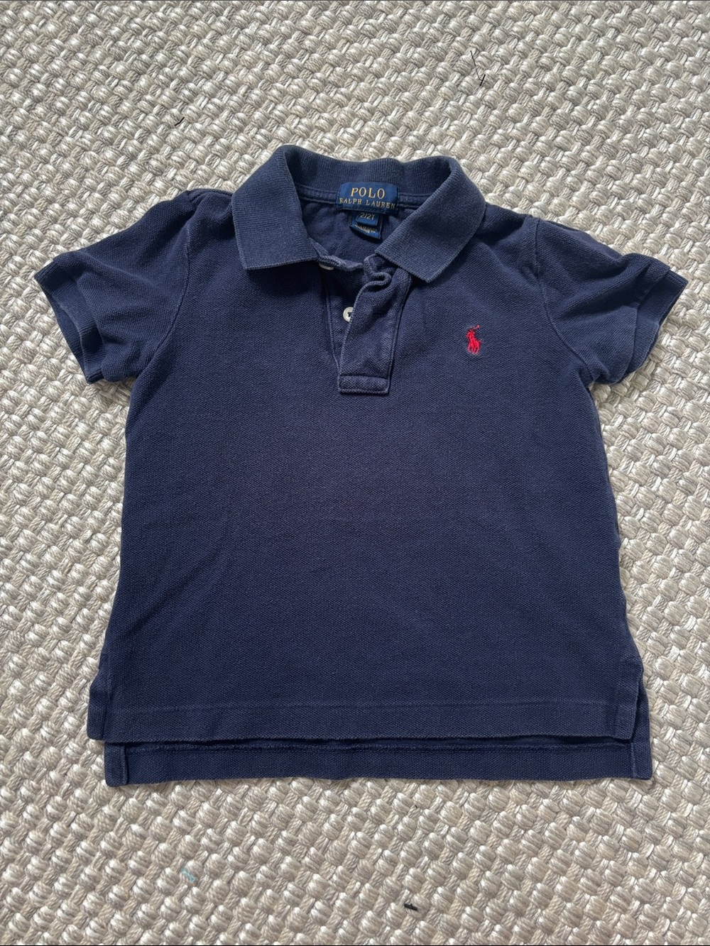 Polo by Ralph Lauren Navy Short Sleeve Polo with Red Pony - Kids
